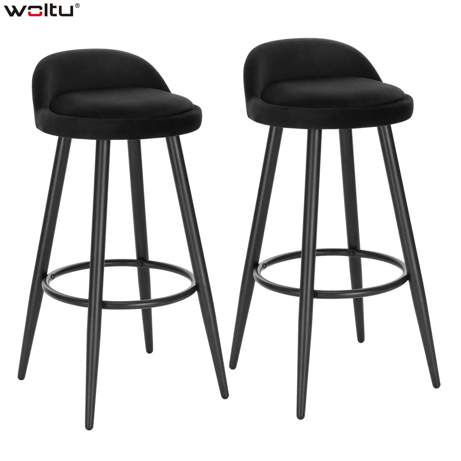 WOLTU Stylish Bar Stool - Adjustable Foot Pads & Comfortable Velvet Seat - Modern Design - Bar Stool