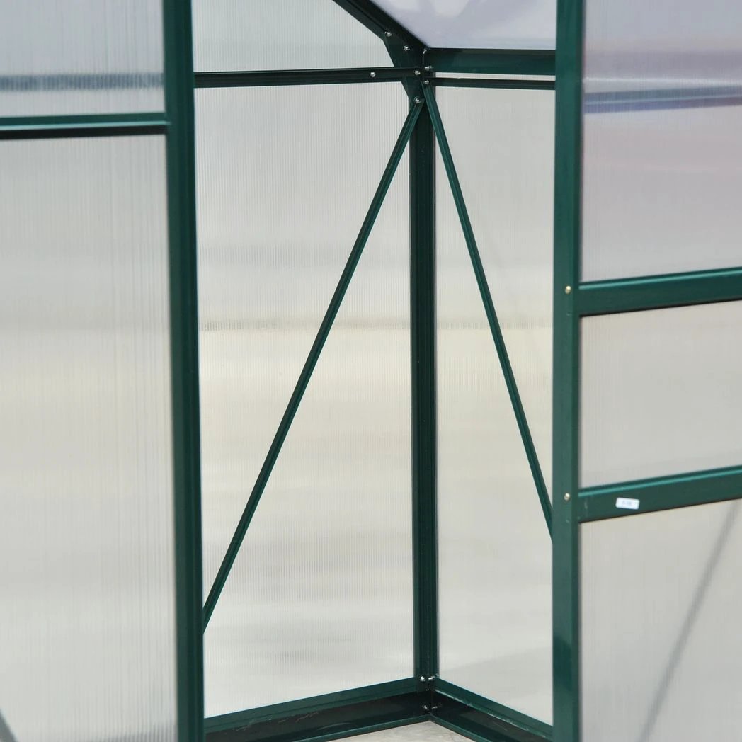 Clear Large Walk-In Greenhouse Garden Plants Grow Galvanized Base, Slide Door by Outsunny
