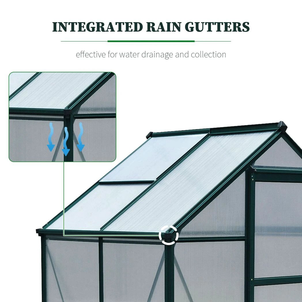Clear Large Walk-In Greenhouse Garden Plants Grow Galvanized Base, Slide Door by Outsunny