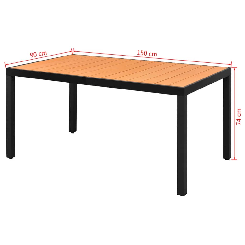 vidaXL vidaXL Garden Table Brown 80x80x74 cm Aluminium and WPC - Garden Table