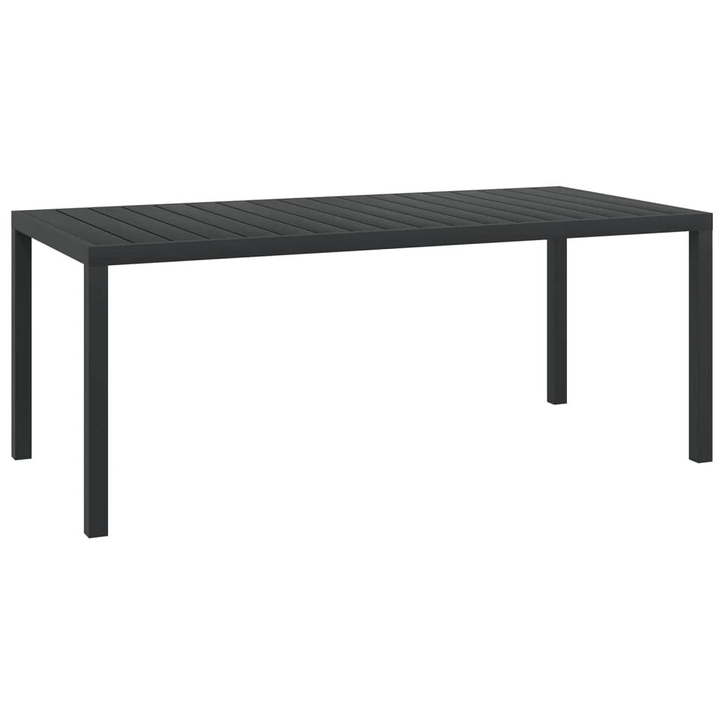 vidaXL Garden Table Black 80x80x74 cm Aluminium and WPC by vidaXL