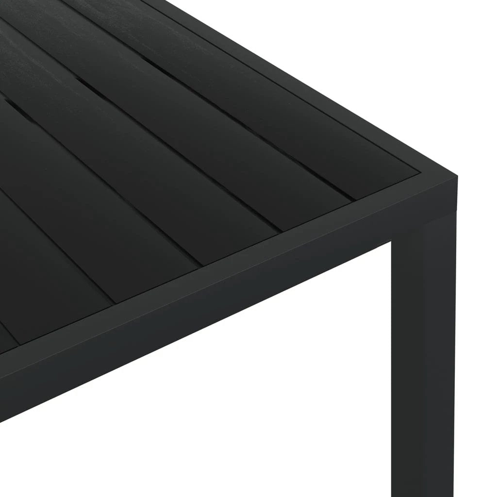 vidaXL Garden Table Black 80x80x74 cm Aluminium and WPC by vidaXL