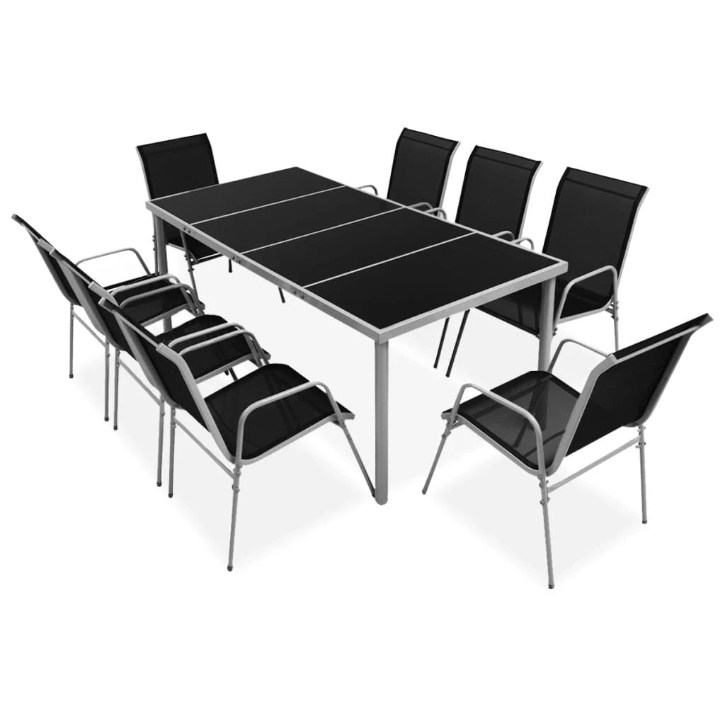 vidaXL VidaXL Outdoor Dining Set 7 Piece Glass Top Table Patio - Garden Set