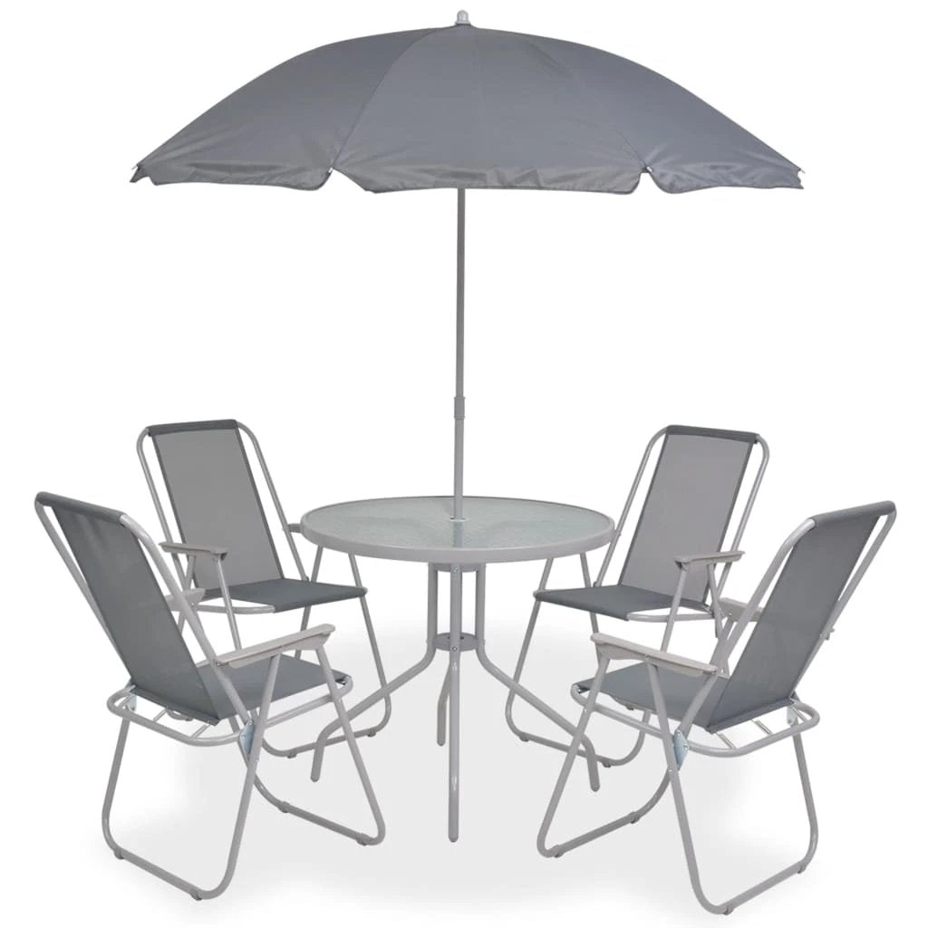 vidaXL VidaXL Outdoor Dining Set 6 Pc Steel Textilene - Garden Set