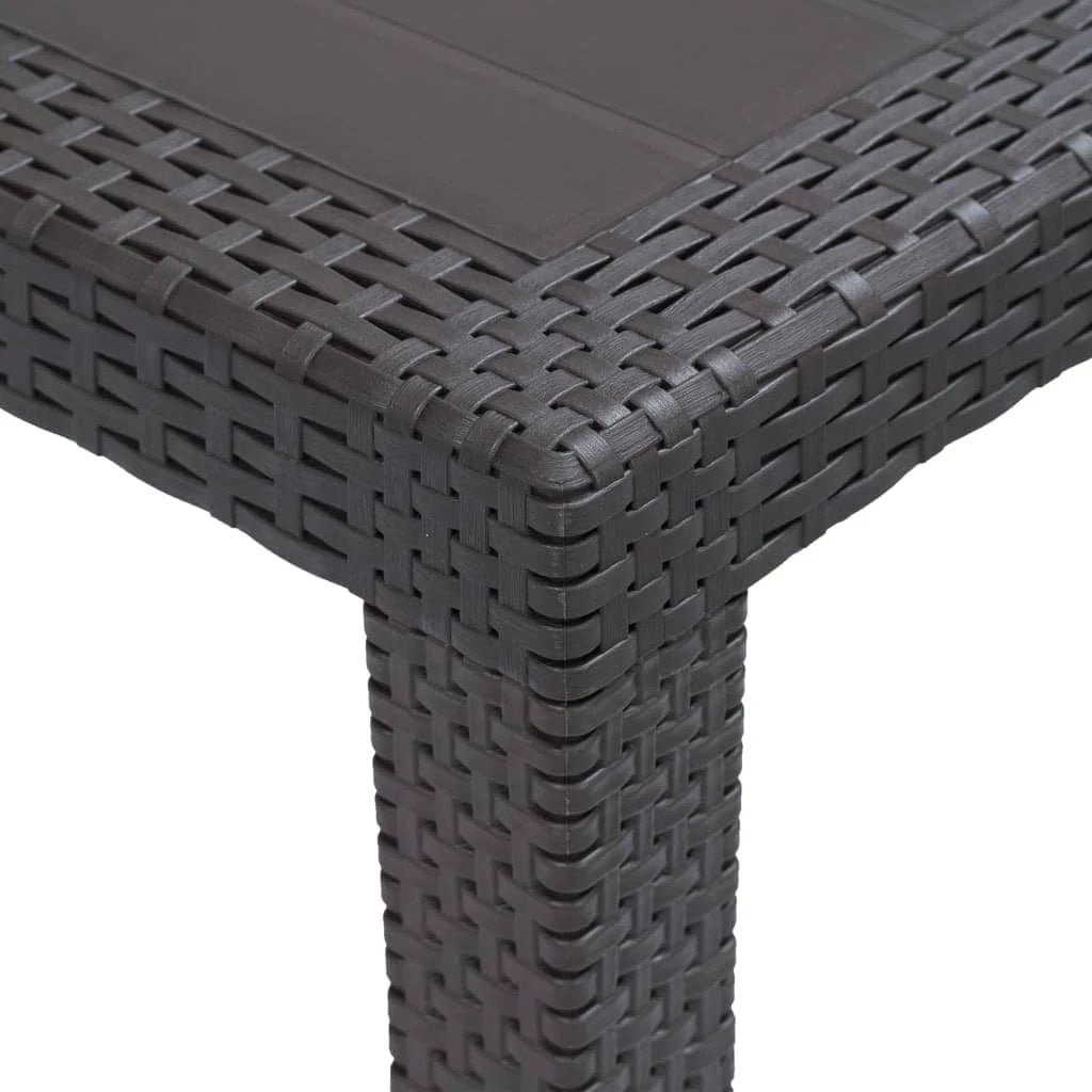 vidaXL Garden Table White 79x79x72 cm Plastic Rattan Look by vidaXL