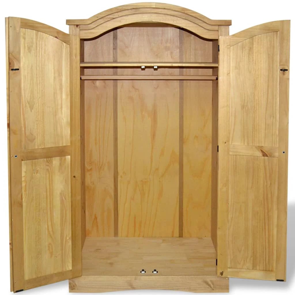 vidaXL Wardrobe Mexican Pine Corona Range 2 Doors Grey by vidaXL