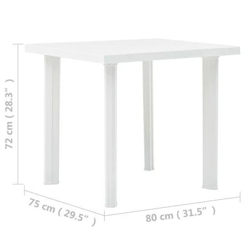 vidaXL vidaXL Garden Table White 80x75x72 cm Plastic - Garden Table