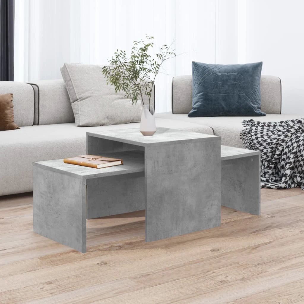 vidaXL vidaXL Coffee Table Set Smoked Oak 100x48x40 cm Engineered Wood Modern Living Room Decor - Coffee Table