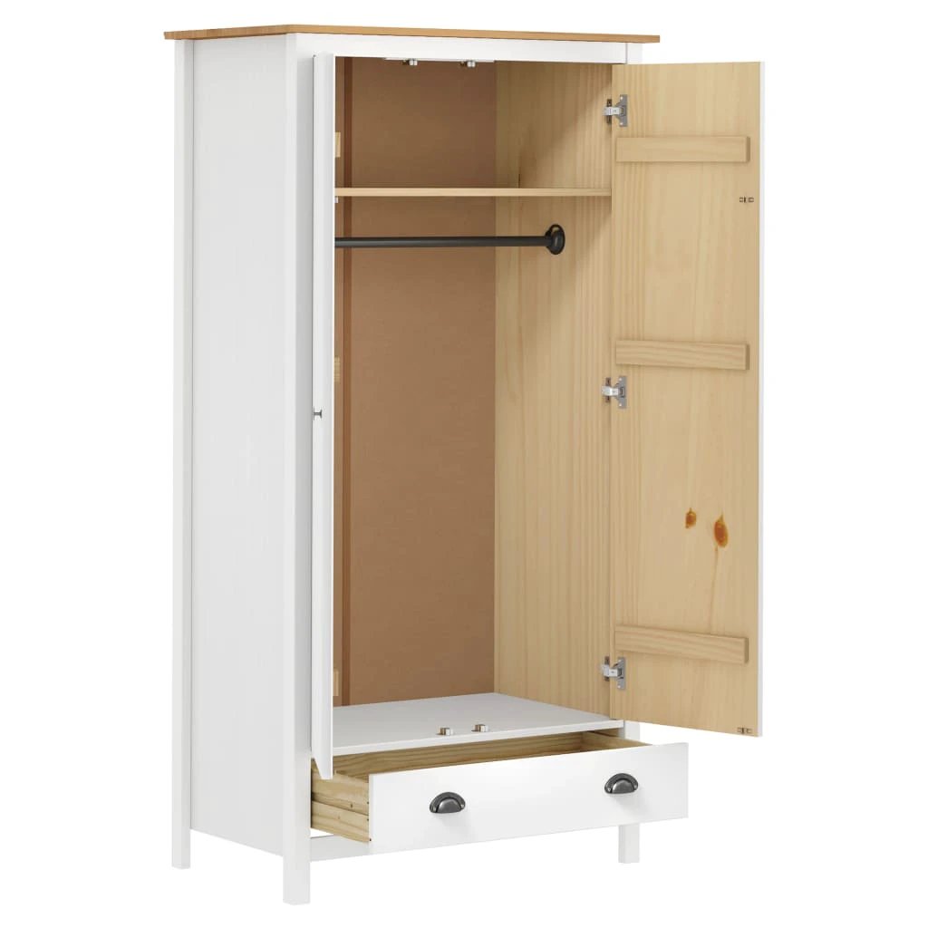 vidaXL 2-Door Wardrobe Hill 89x50x170 cm Solid Pine Wood by vidaXL
