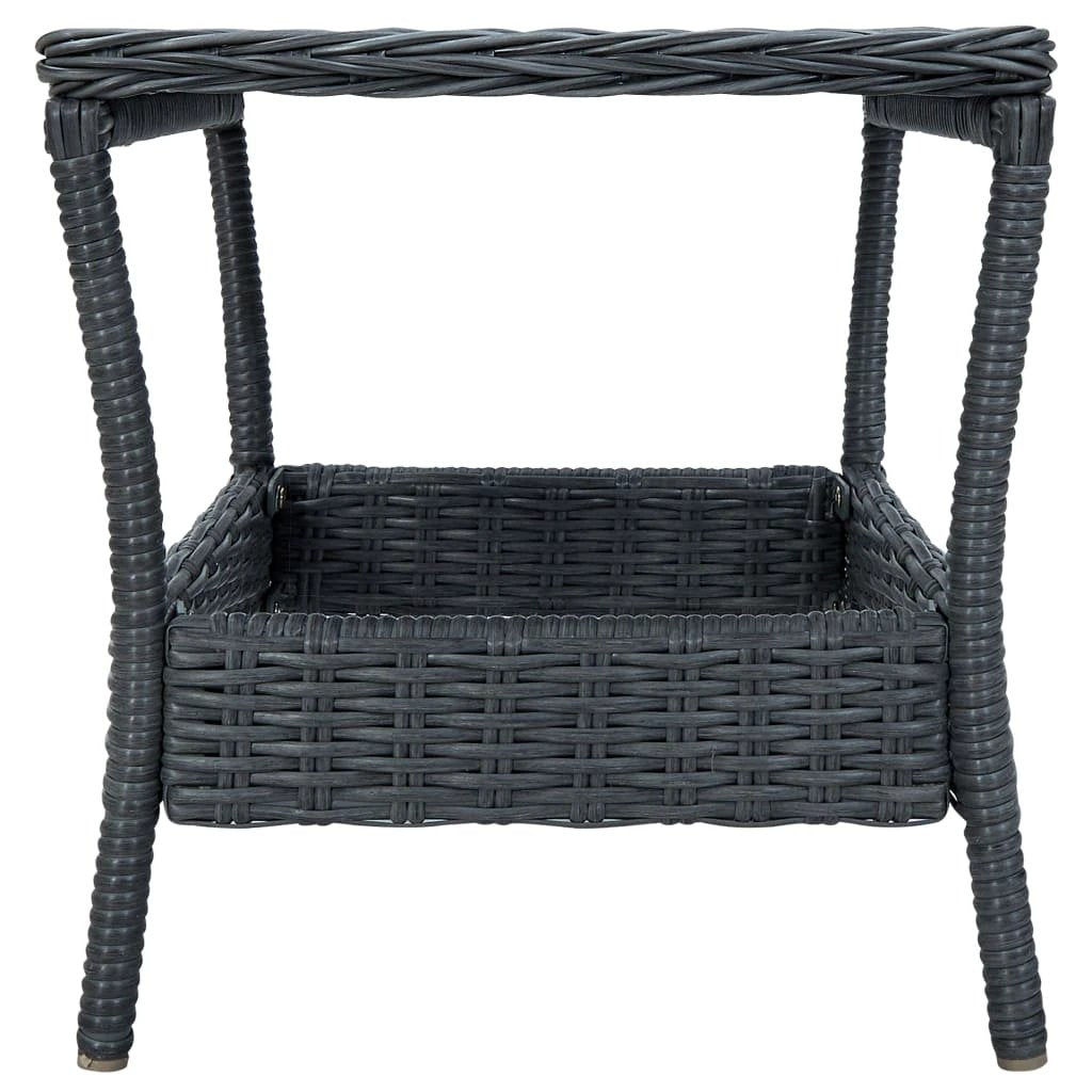 vidaXL Garden Table Dark Grey 45x45x46.5 cm Poly Rattan by vidaXL