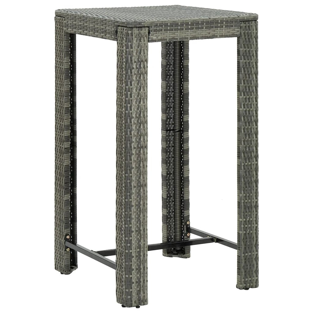 vidaXL Garden Bar Table Brown 60.5x60.5x110.5 cm Poly Rattan by vidaXL