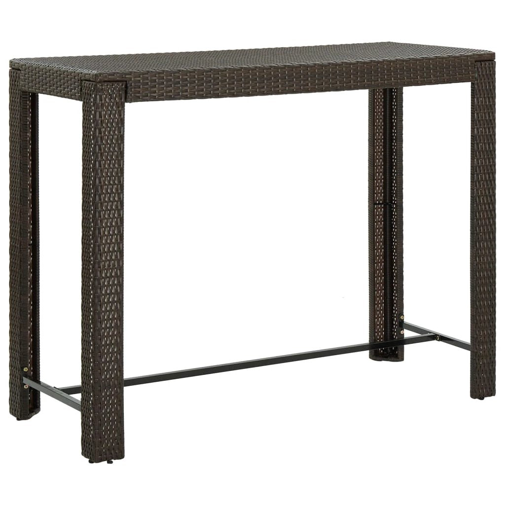 vidaXL vidaXL Garden Bar Table Brown 60.5x60.5x110.5 cm Poly Rattan - Garden Table