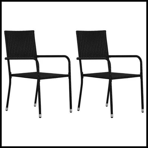 vidaXL 3 Piece Garden Dining Set with Solid Acacia Wood Table and Weather-Resistant Rattan Chairs for Outdoor Entertaining by vidaXL