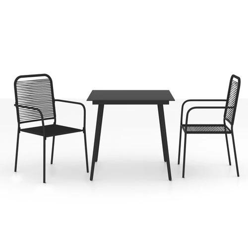 vidaXL vidaXL 5 Piece Garden Dining Set Cotton Rope and Steel Black - Garden Set