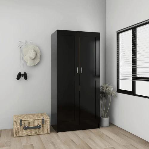vidaXL Engineered Wood Wardrobe 82.5x51.5x180 cm Smoked Oak Finish with Ample Storage for Home Organization by vidaXL