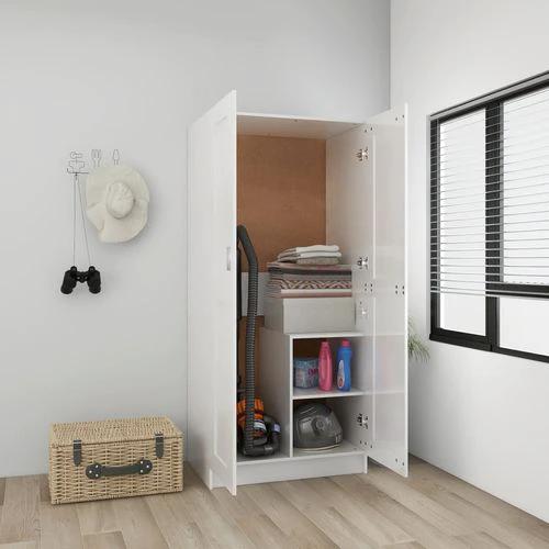 vidaXL vidaXL Engineered Wood Wardrobe 82.5x51.5x180 cm Smoked Oak Finish with Ample Storage for Home Organization - Wardrobe