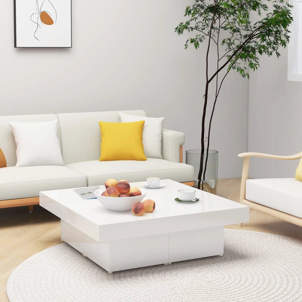 vidaXL VidaXL Coffee Table 90x90x28 cm Smoked Oak Engineered Wood Living Room Centerpiece - Coffee Table