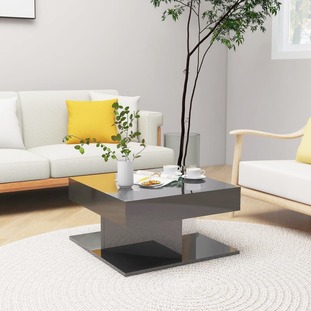 VidaXL Coffee Table 57x57x30 Cm Smoked Oak Engineered Wood With Moisture Resistant Finish Living Room Decor by vidaXL