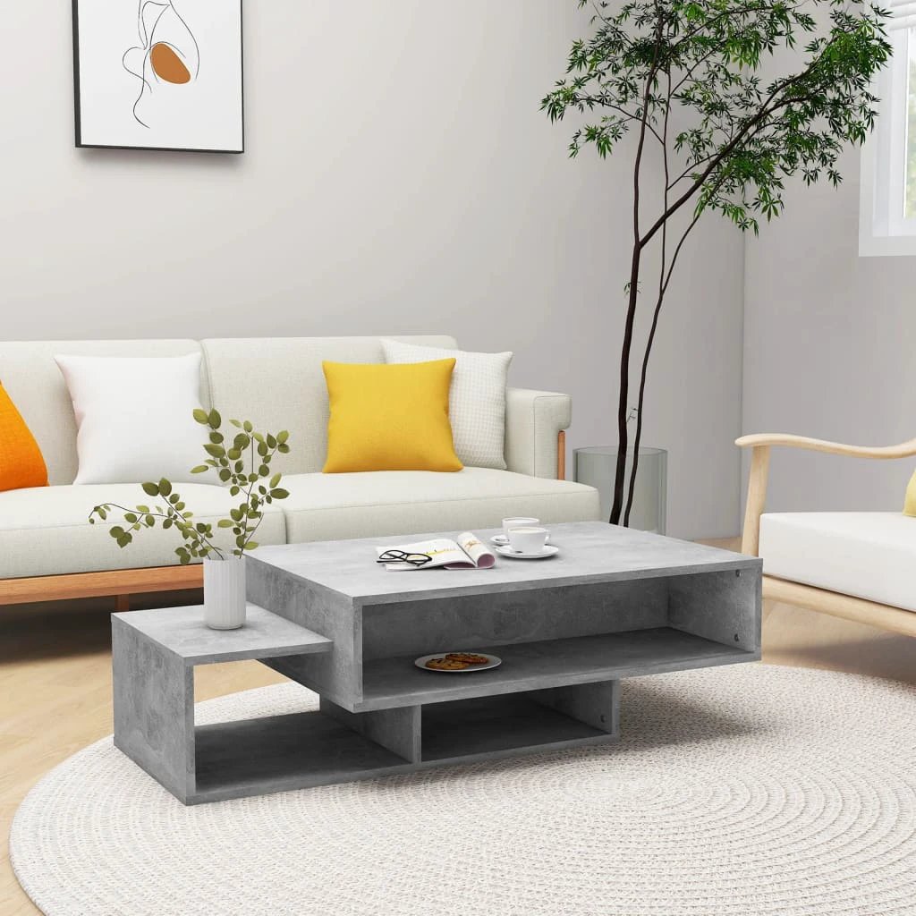 VidaXL Coffee Table 105x55x32 cm Smoked Oak Engineered Wood With Three Storage Compartments Living Room And Office by vidaXL