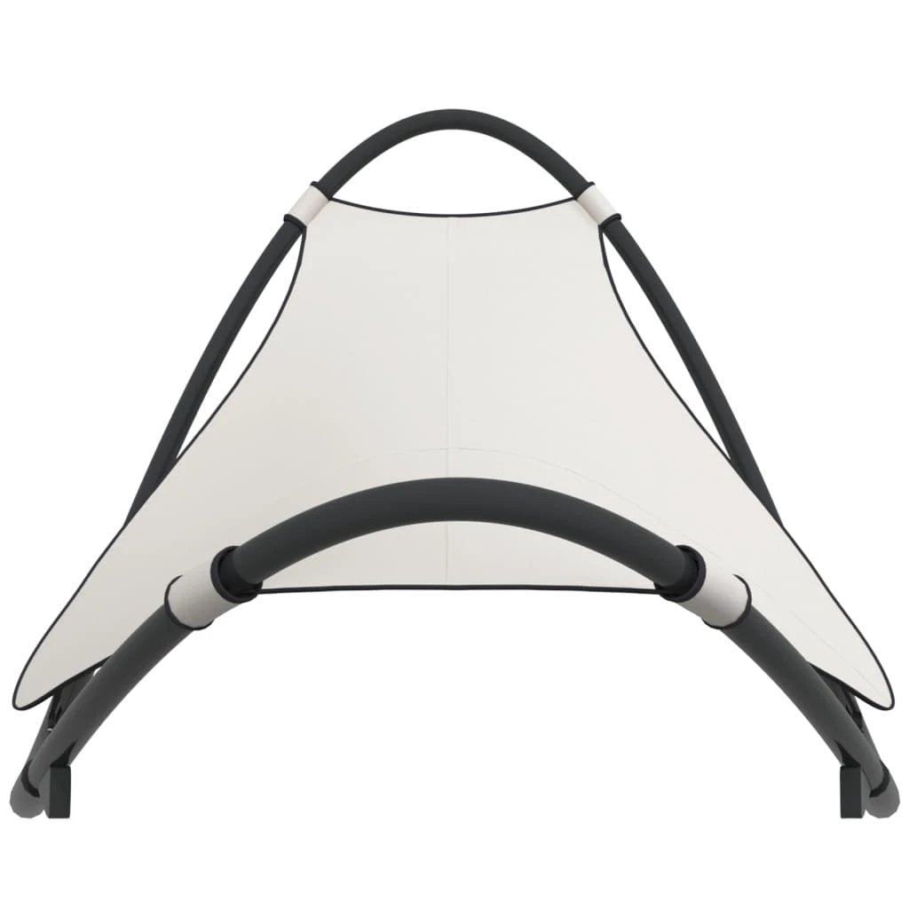 vidaXL vidaXL Rocking Sun Lounger with Wheels Steel & Textilene Fabric Black - Sun Lounger