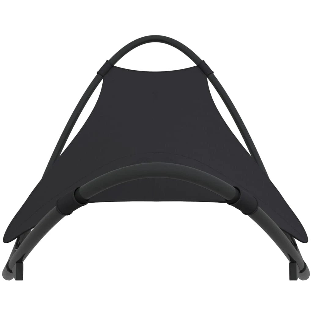 vidaXL vidaXL Rocking Sun Lounger with Wheels Steel & Textilene Fabric Black - Sun Lounger