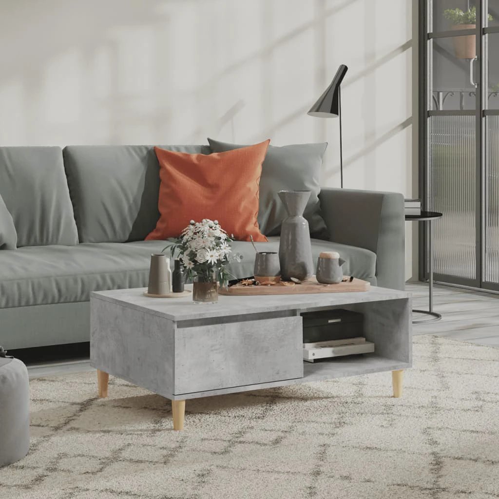 vidaXL Coffee Table 90x60x35 cm Smoked Oak Engineered Wood With Storage Shelf For Living Room by vidaXL