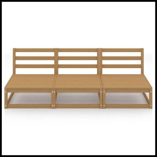 vidaXL Garden 3-Seater Sofa with Modular Design in Solid Pinewood for Outdoor Relaxation and Socializing by vidaXL