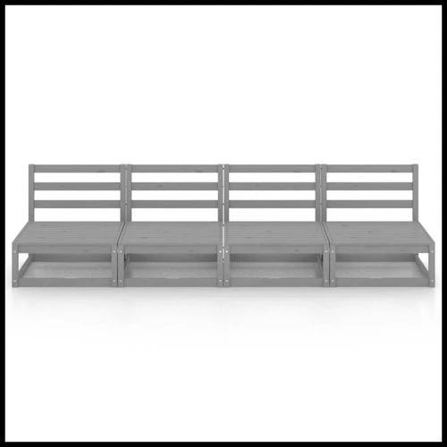vidaXL Modular Garden 4-Seater Sofa Solid Pinewood with Sturdy Design for Outdoor Relaxation by vidaXL