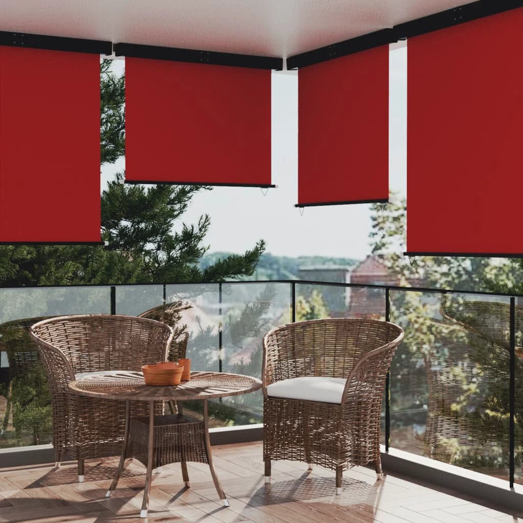 vidaXL VidaXL Balcony Side Awning 65x250 cm Black UV Resistant Polyester Aluminium Roller Privacy for Balcony - Cover