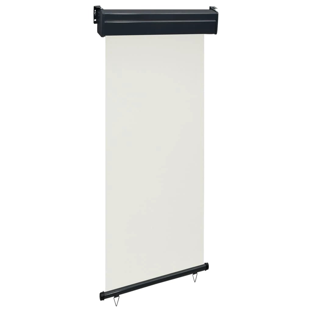 vidaXL VidaXL Balcony Side Awning 65x250 cm Black UV Resistant Polyester Aluminium Roller Privacy for Balcony - Cover