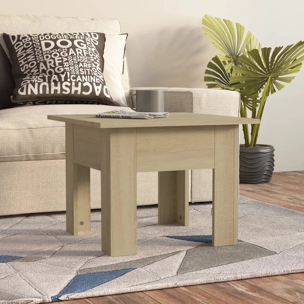 vidaXL VidaXL Coffee Table 55x55x42 cm Smoked Oak Engineered Wood Sturdy Build For Living Room - Coffee Table