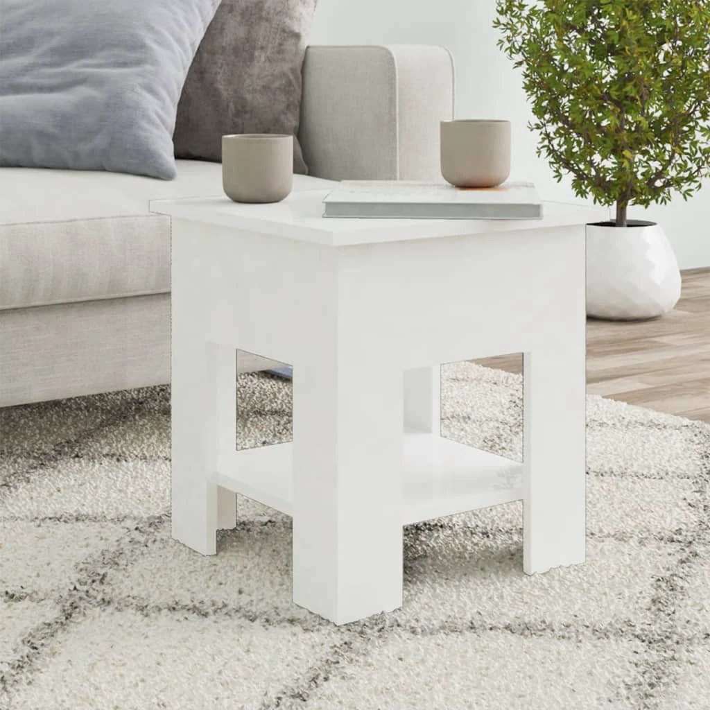VidaXL Coffee Table 40x40x42 Cm Smoked Oak With Storage Shelf For Living Room Decor by vidaXL