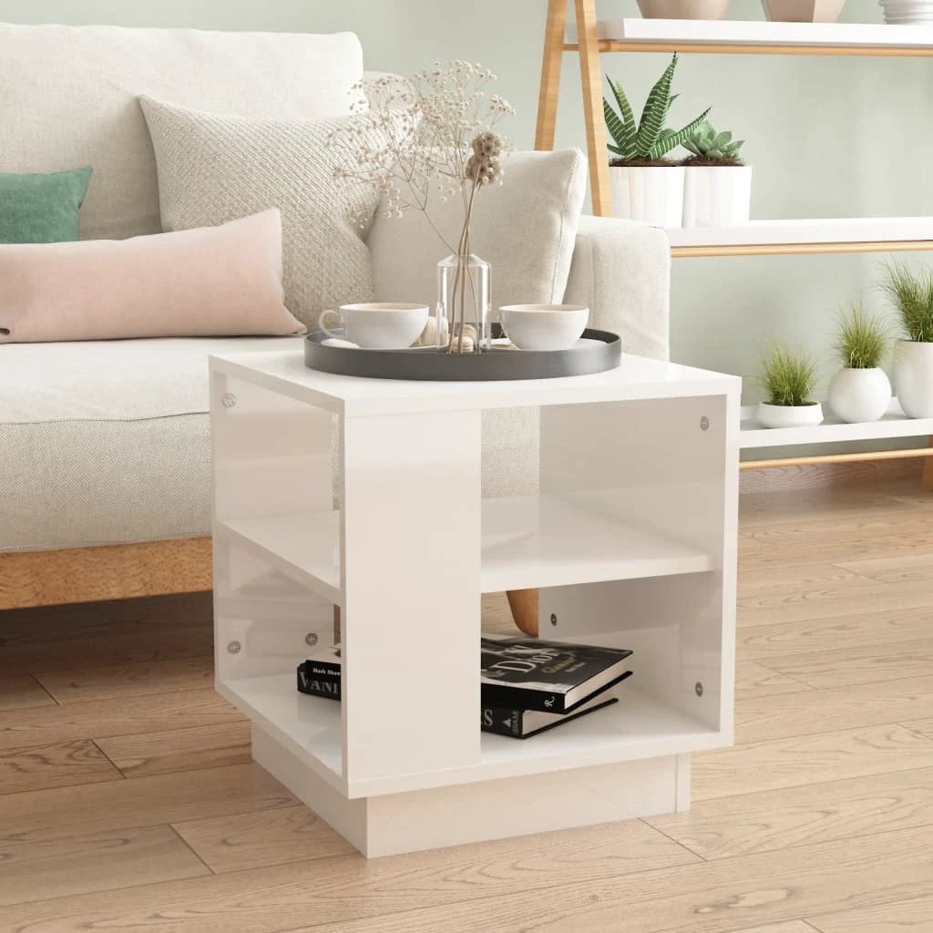 VidaXL Coffee Table 40X40X43 Cm Smoked Oak Engineered Wood With 2 Shelves For Living Room by vidaXL