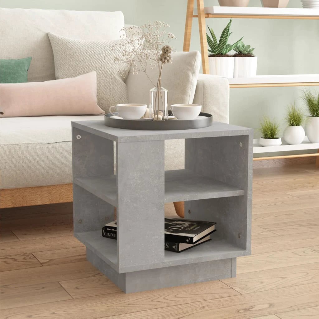 VidaXL Coffee Table 40X40X43 Cm Smoked Oak Engineered Wood With 2 Shelves For Living Room by vidaXL