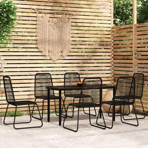 vidaXL vidaXL 5 Piece Garden Dining Set 160x80x74 cm Weather-Resistant Black Outdoor Furniture for Patio and Backyard - Garden Set