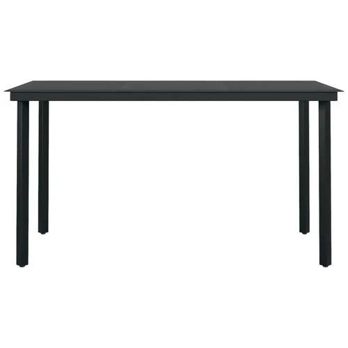 vidaXL vidaXL 5 Piece Garden Dining Set 160x80x74 cm Weather-Resistant Black Outdoor Furniture for Patio and Backyard - Garden Set