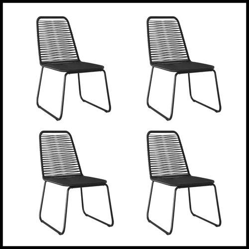 vidaXL vidaXL 5 Piece Garden Dining Set 160x80x74 cm Weather-Resistant Black Outdoor Furniture for Patio and Backyard - Garden Set