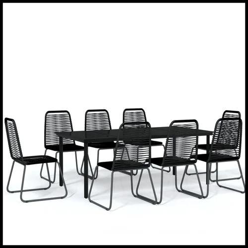 vidaXL vidaXL 5 Piece Garden Dining Set 160x80x74 cm Weather-Resistant Black Outdoor Furniture for Patio and Backyard - Garden Set