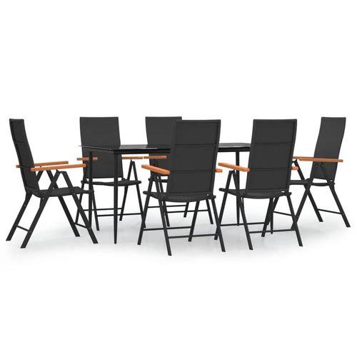 vidaXL vidaXL 5 Piece Garden Dining Set Black and Brown Poly Rattan - Garden Set