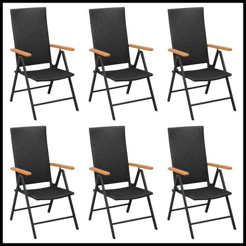 vidaXL vidaXL 5 Piece Garden Dining Set Black and Brown Poly Rattan - Garden Set
