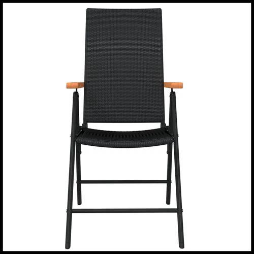 vidaXL vidaXL 5 Piece Garden Dining Set Black and Brown Poly Rattan - Garden Set