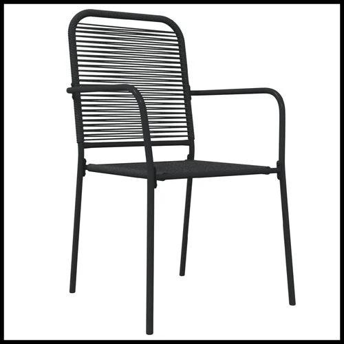 vidaXL 5 Piece Garden Dining Set Black Cotton Rope and Steel by vidaXL