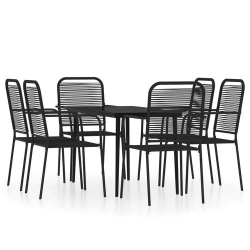 vidaXL 5 Piece Garden Dining Set Black Cotton Rope and Steel by vidaXL