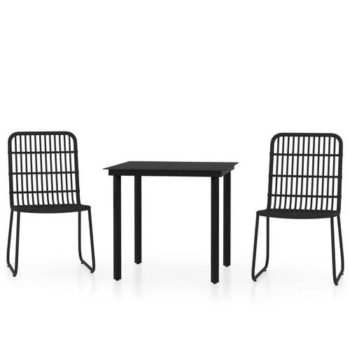 vidaXL 3 Piece Garden Dining Set Oak with Sturdy Steel Frame and Easy Clean Glass Top for Outdoor Entertaining by vidaXL