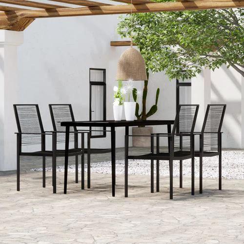 vidaXL vidaXL 3 Piece Garden Dining Set Durable Powder-Coated Steel Frame with Easy-Clean Glass Top for Stylish Outdoor Gatherings - Garden Set