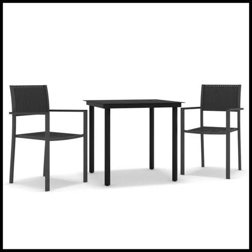 VidaXL 5 Piece Garden Dining Set 80x80x74 cm Powder-Coated Steel Frame with Rattan Look Chairs for Outdoor Patio and Balcony by vidaXL