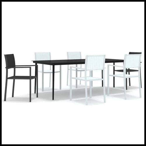 vidaXL vidaXL 5 Piece Garden Dining Set with Sturdy Steel Frame and Smooth Glass Top for Stylish Outdoor Gatherings - Garden Set