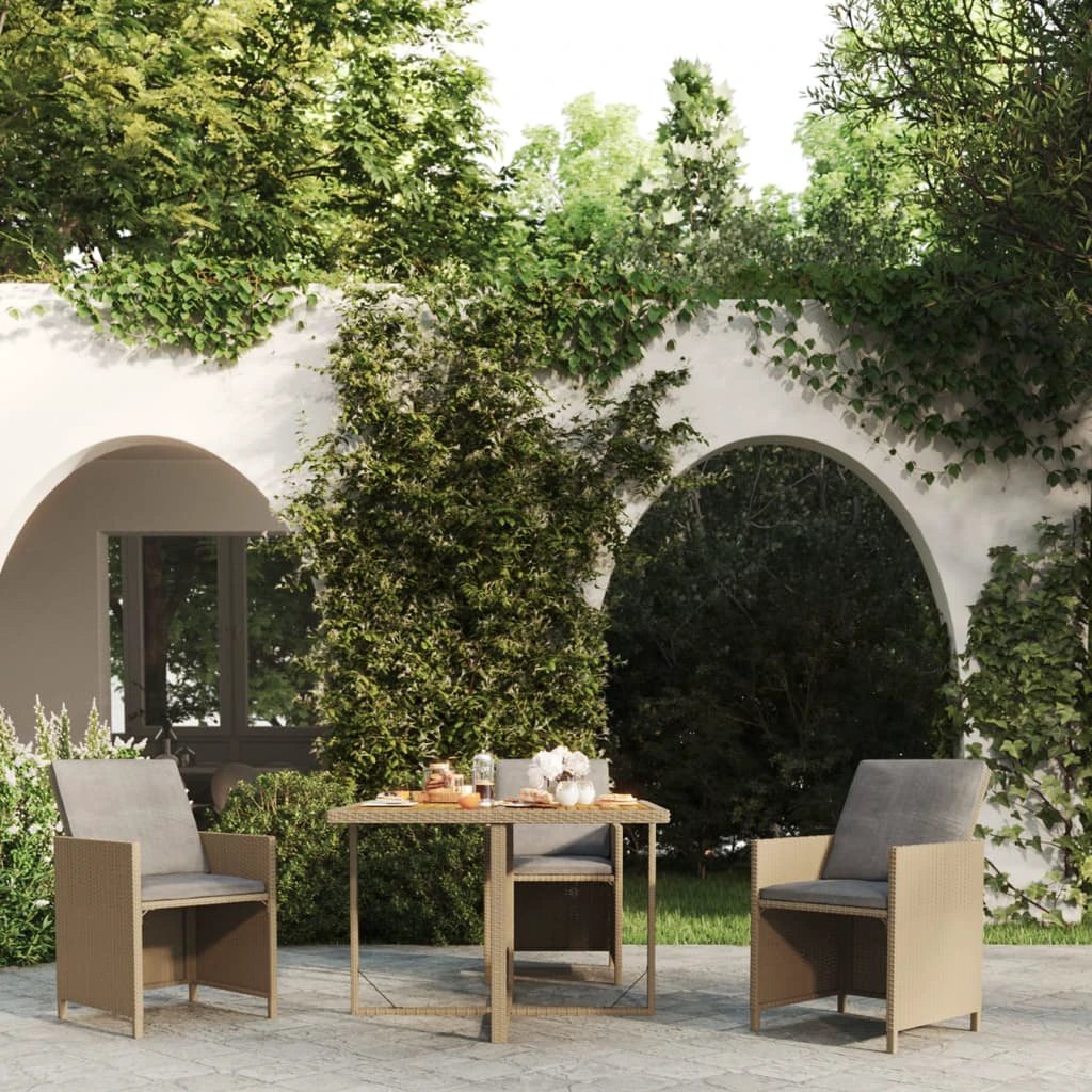 vidaXL vidaXL Garden Table Black 109x107x74 cm Poly Rattan&Solid Wood Acacia - Garden Table