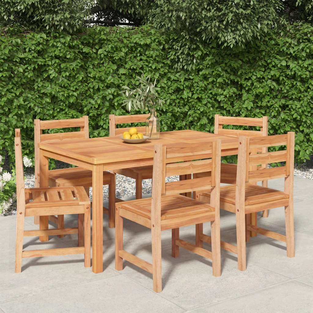 VidaXL Garden Dining Set Three-Piece Compact Teak Solid Wood Kiln-Dried Finish For Outdoor Patio by vidaXL