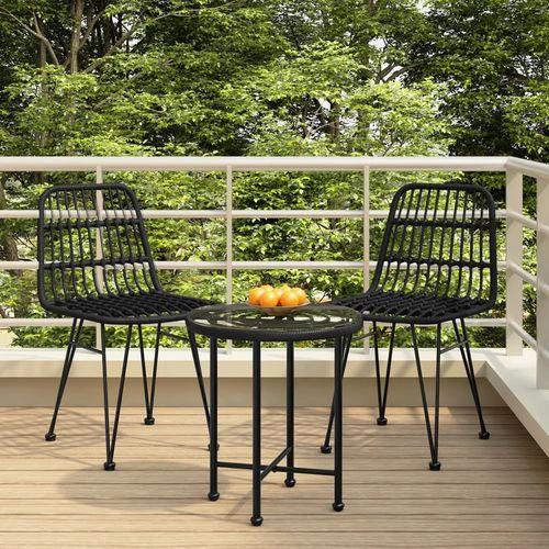 vidaXL vidaXL 3 Piece Garden Dining Set with Weather Resistant Poly Rattan for Outdoor Entertaining - Garden Set